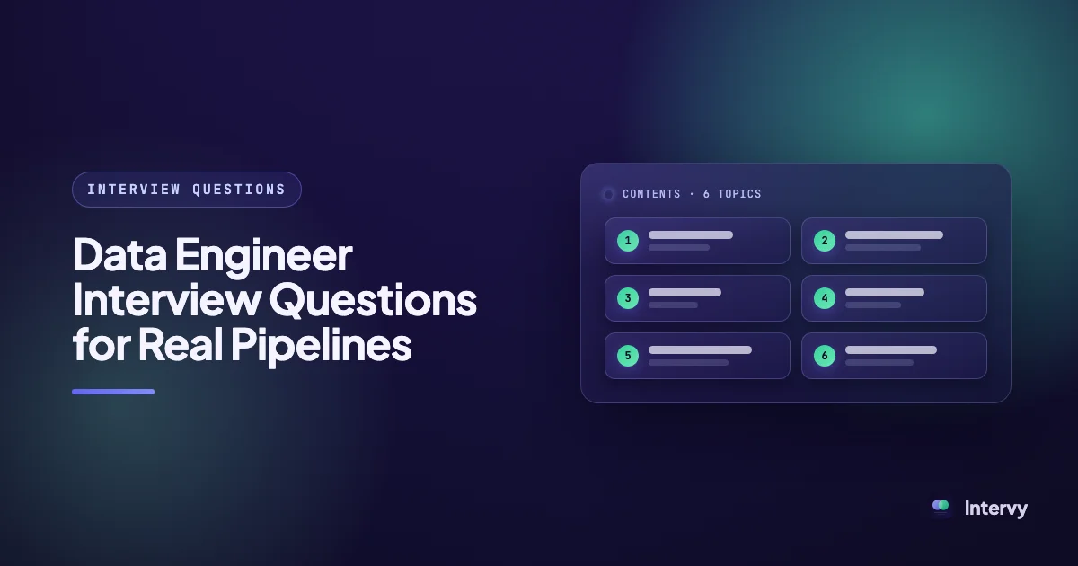 Data Engineer Interview Questions for Real Pipelines