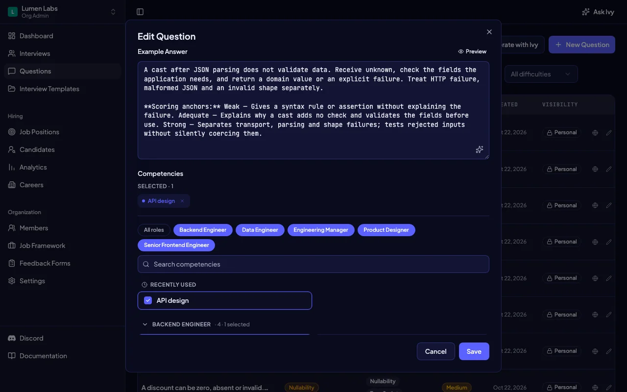 Example Answer for a TypeScript API-boundary question in Intervy’s technical interview preparation tool